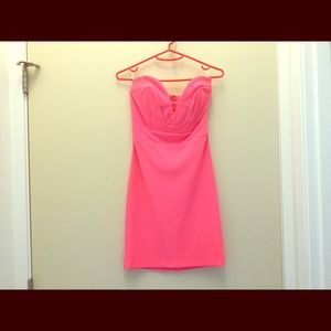 Pink strapless dress